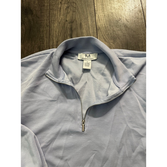Magashoni Size XS QuarterZip Light Blue Purpleish In Color Super Springy Color - Picture 3 of 4